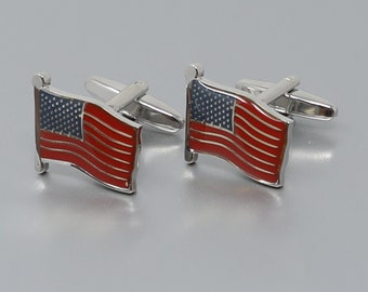 USA Flag Cuff links Twist American Flag Cuff Links Best Gift for Him