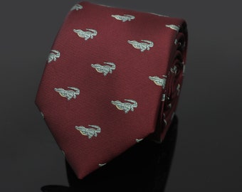 Crocodile Pattern Tie 2.75" Wide Men Fancy Animal Alligator Necktie