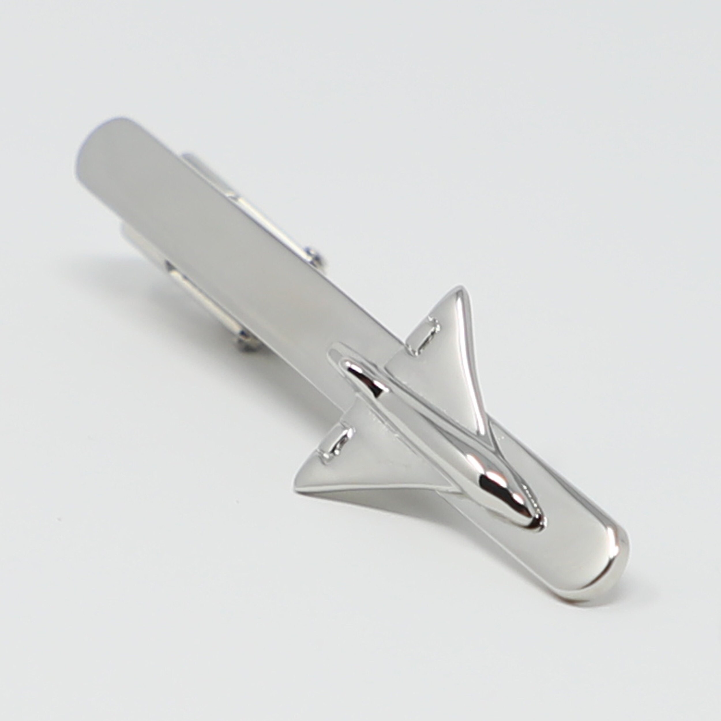 Plane Tie Clip Men Novelty Silver Tone Airplane Aircraft Jet Etsy