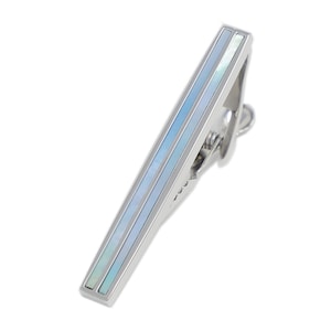 Blue Mother Of Pearl Men Tie Clip Blue Stone Stripe Tie Bar Best Birthday Wedding Gift For Him