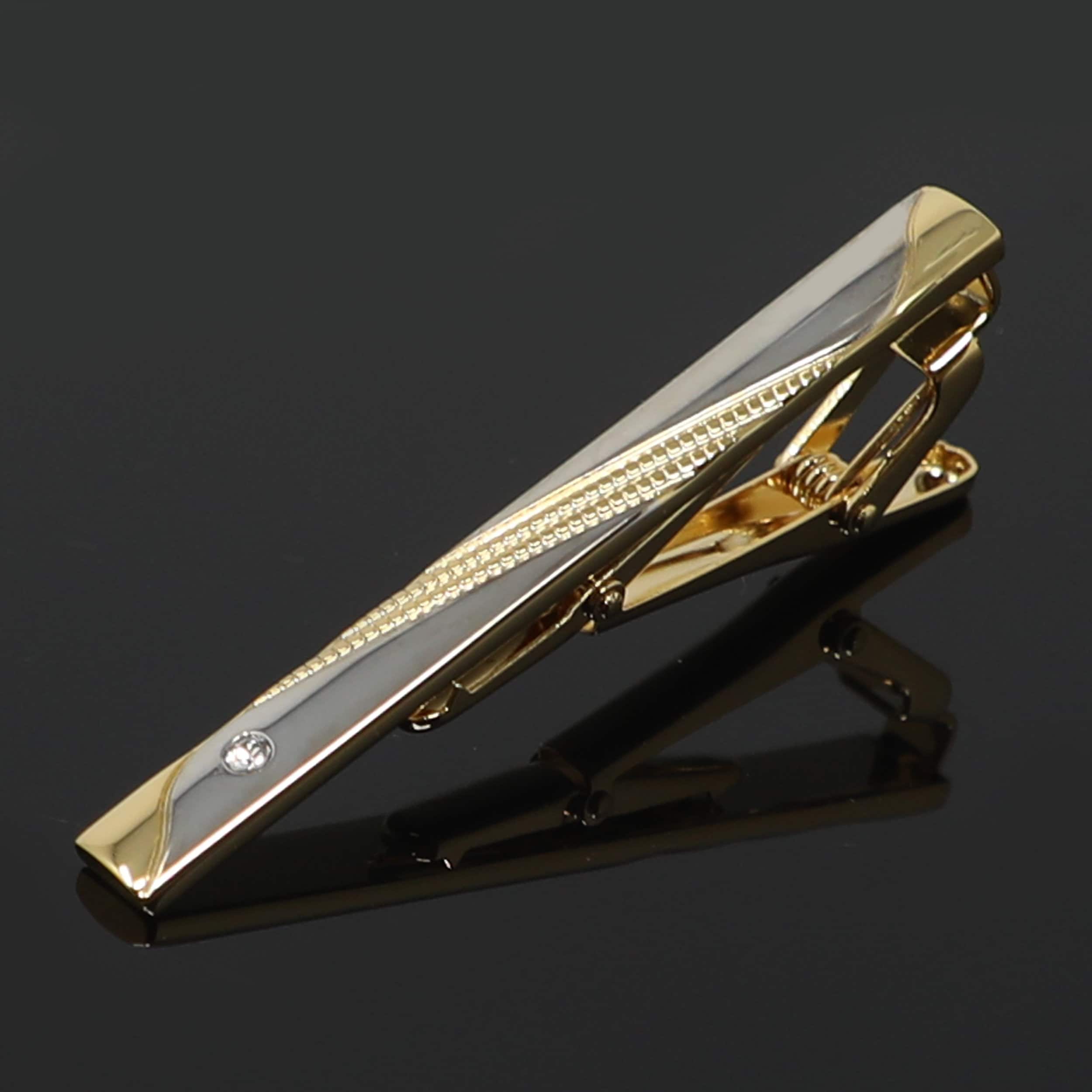 Silver and Gold Two-tone Finish Tie Clip Tie Bar Best Birthday - Etsy