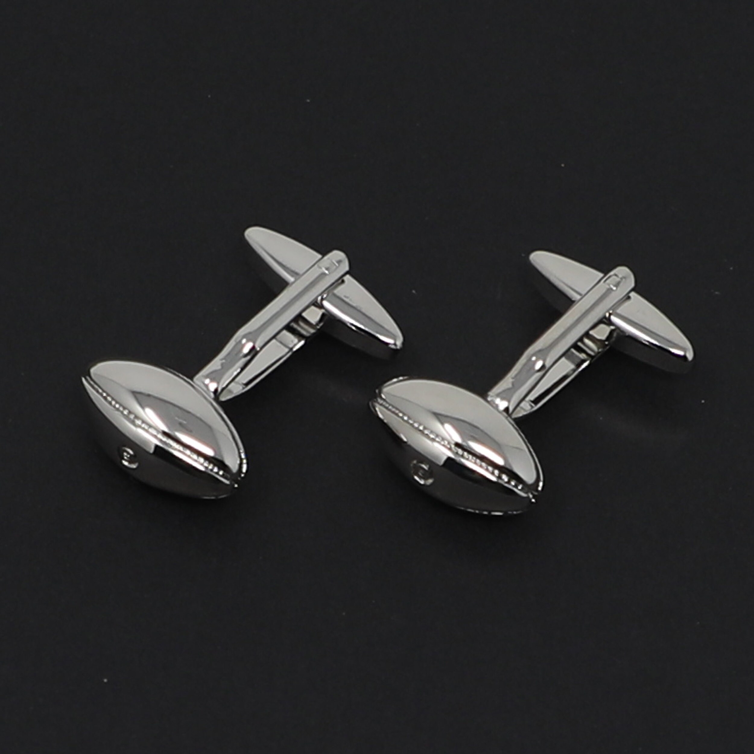 Genuine Charles Tyrwhitt SilverPlated Football/Rugby Ball Cufflinks