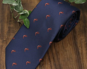 Garnelen Krawatte 2,75 "Breite Männer Fancy Rote Farbe Garnelen Muster Krawatte
