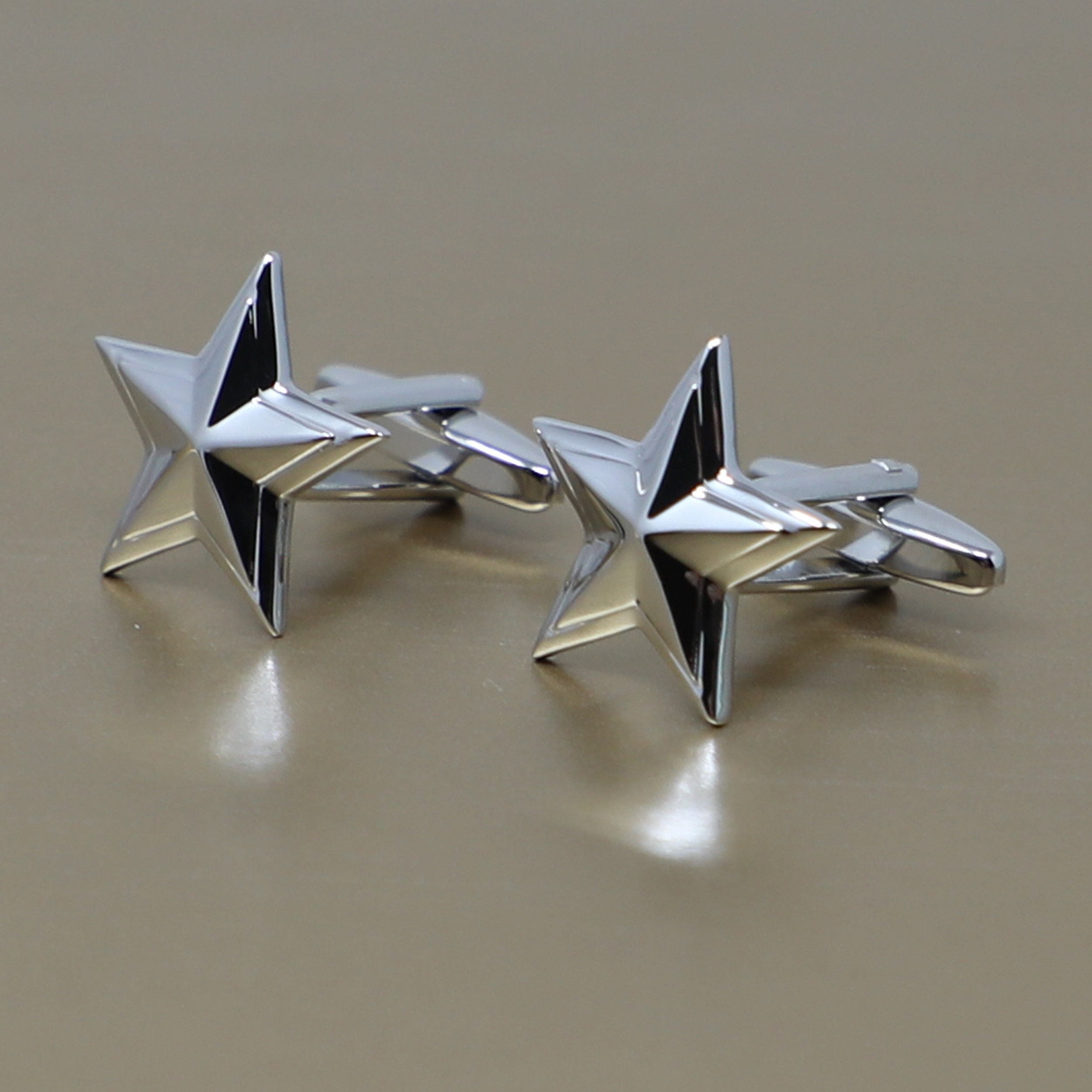 Novelty Star Cufflinks Silver Tone Double Layer Star se Etsy