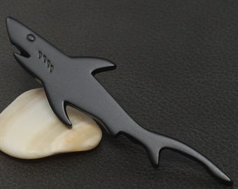 Matte Black Shark Sea Animal Tie Clip Tie Bar Best Birthday Wedding Gift For Him