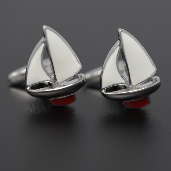 Sailboat Cufflinks Best Birthday Father's Day Gift Wedding Gift For Him