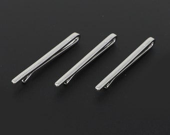 Three Pieces A Set Skinny Tie Slide Set Men 2" Slim Tie Bar Best Birthday Wedding Gift For Him