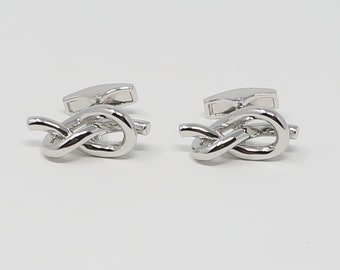 925 Sterling Silver Knot Design Cufflinks Father's Day Birthday Best Gift for Him