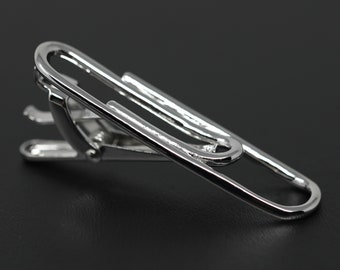 Silver Tone Paper Clip Tie Clip Men Tie Bar Best Birthday Wedding Gift For Him