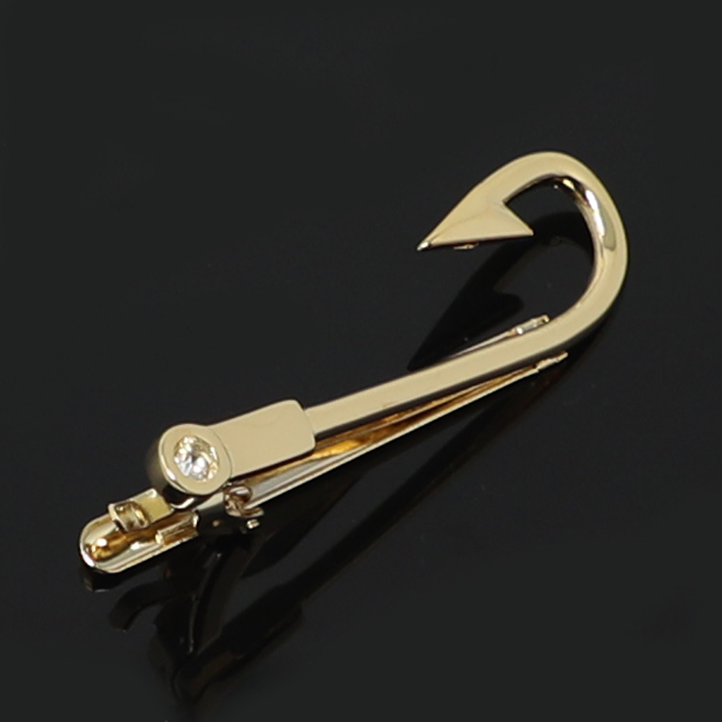 Fishing Hook Tie Clip Men Novelty Gold Tone Fishhook Tie Bar Etsy