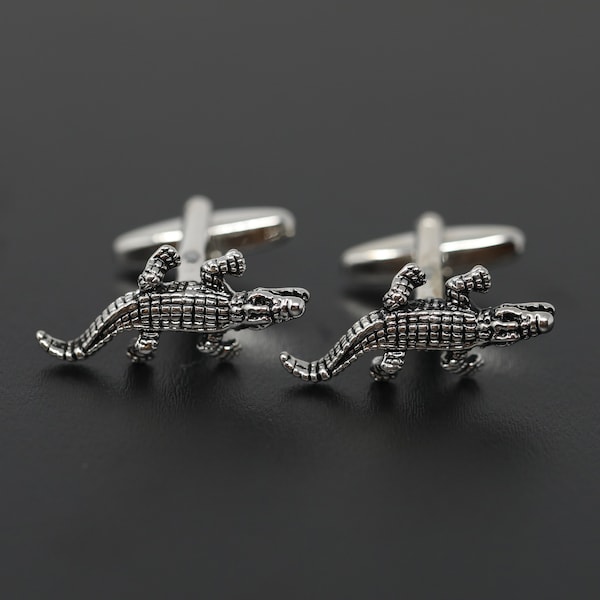 Crocodile Cuff Links Alligator Cufflinks Best Birthday Gift for Him Wedding Gift