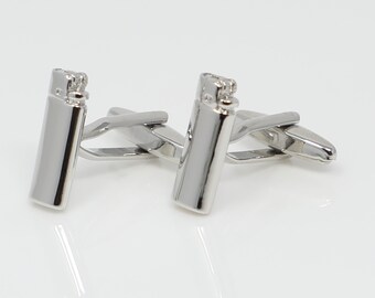 Nouveauté Silver Tone Clipper Lighter Cufflinks Best DAD Birthday Father’s Day Gift Wedding Gift For Him