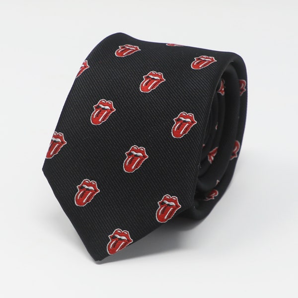 Novelty Red Tongue Music Theme Necktie 2.75" Wide Men Tie
