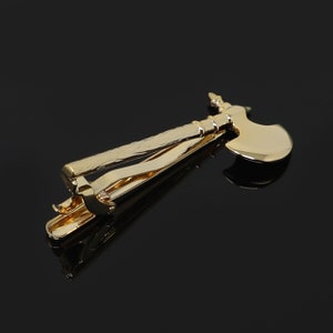 Gold Tone Axe Tie Clip Men Novelty Battle Axe Tie Bar Best Birthday Wedding Gift For Him