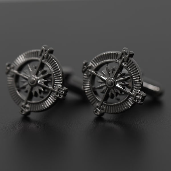 Compass Design Cufflinks Best Birthday Father's Day Gift Wedding Gift For Him