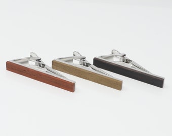 Wood Tie Clip Three Colors Wood Tie Bar Best Birthday Wedding Gift For Him Three Pieces A Set