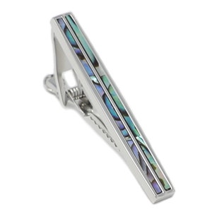 Abalone Tie Clip Wedding Dress Tie Accessory Father Husband Son Birthday Dual Lines Abalone Tie Bar Gift