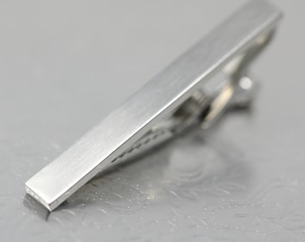 High Quality Brushed Silver Tone Tie Clip Tie Bar Best Birthday Wedding Gift For Him