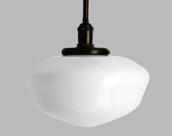 schoolhouse desks Modern Opal Schoolhouse Glass Fixture - Semiflush - 12 Inch Genuine Hand Blown in the USA Glass Shade - Home Lighting
