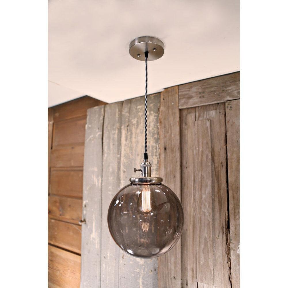Modern Smoke Glass Globe Pendant Light Fixture 10 Inch Etsy