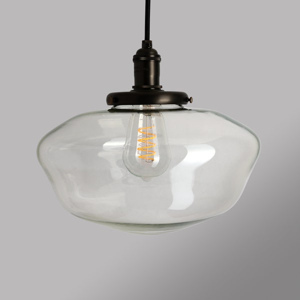 Clear Glass Schoolhouse Shade Etsy