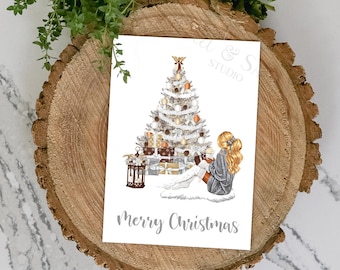 Christmas Folded Note Cards | Greeting Cards | Blank Note Cards | Christmas Card Set | Christmas Greeting Card | Merry Christmas | Holiday