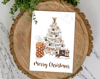Christmas Greeting Card | Christmas Folded Note Cards | Greeting Cards | Blank Note Cards | Christmas Card Set | Merry Christmas | Holiday
