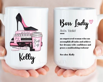 Personalized Boss Coffee Mug, Boss Lady Coffee Mug, Boss Lady Gift, Boss Woman Coffee Mug, Boss Lady Definition Mug, Gift for Bosses Day