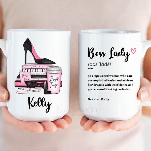 Personalized Boss Coffee Mug, Boss Lady Coffee Mug, Boss Lady Gift, Boss Woman Coffee Mug, Boss Lady Definition Mug, Gift for Bosses Day