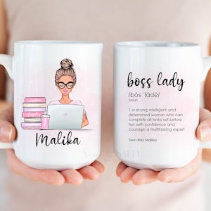 Personalized Boss Lady Coffee Mug, Boss Lady Gift, Boss Lady Coffee Mug, Boss Woman Coffee Mug, Boss Lady Definition Mug, Boss Day Gift Idea