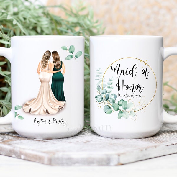 Maid of Honor Coffee Mug, Matron of Honor Mug, Bridesmaid Coffee Mug, Gift for Bridesmaid, Custom Mug for Bridesmaid, Maid of Honor Gift