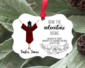 College Graduation Ornament, Personalized Graduation Ornament, Graduation Gift, Custom 2024 Graduation Gift, High School Graduation Gift