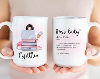 Boss Lady Coffee Mug, Personalized Boss Coffee Mug, Boss Lady Gift, Boss Woman Coffee Mug, Boss Lady Definition Mug, Boss Day Gift Idea