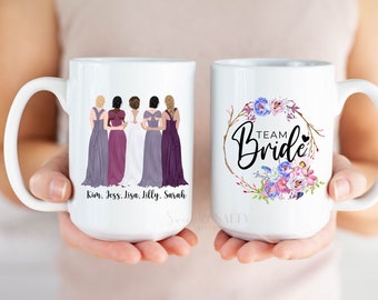 Team Bride Coffee Mug | Custom Bridal Party Gift | Personalized Gift for Bridesmaid | Bridesmaid Gifts | Bridesmaid Proposal Gift | Wedding