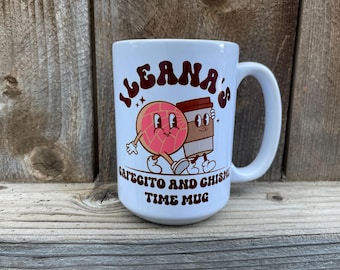Personalized Cafecito and Chisme Coffee Mug, Funny Personalized Latina Mug, Spanish Coffee Cup for Women, Best Friend Gift, Cafecito Lover