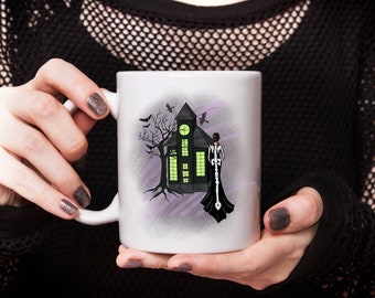 Halloween Mug | Seasonal | Gift | Tea or Coffee Mug | Fall Decor | Halloween Home Decor | Haunted House Coffe Mug | Happy Halloween Mug