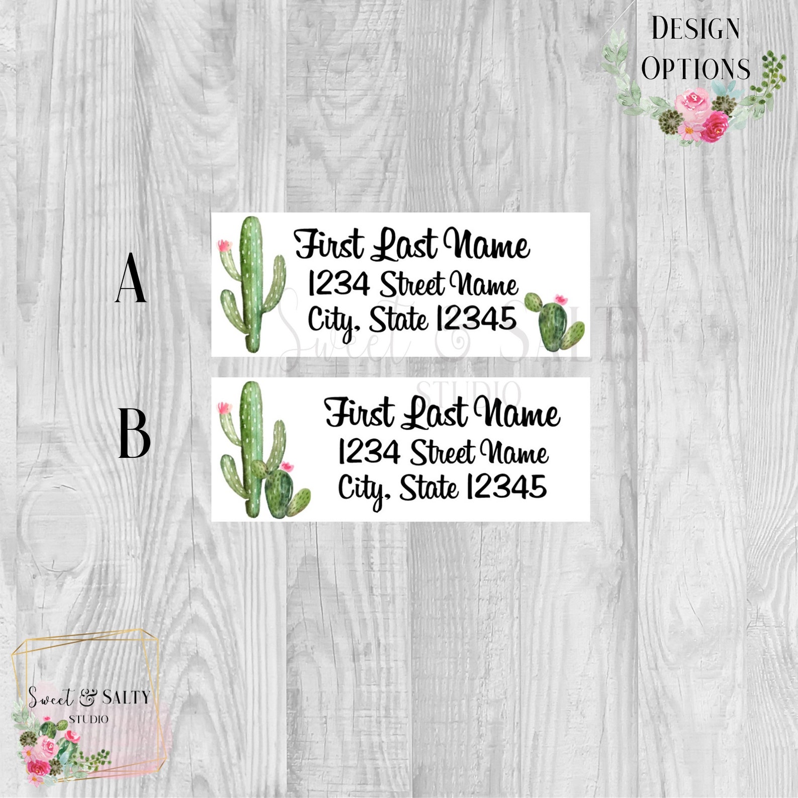 Personalized Address Labels Cactus Labels Return Address Etsy