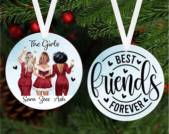 Ornament for Group of Friends, Friends Christmas Gift, Custom Friend Ornament, Best Friends Christmas, Gift for BFF, Bestie Gift Ornament