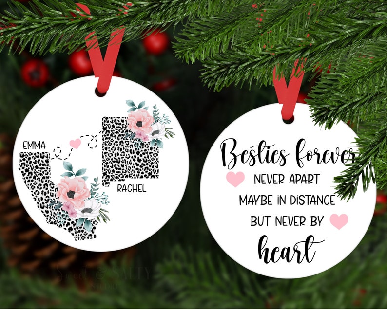 Double-Sided Custom Ornament Personalized Two State Ornament Custom Family Ornament State to State Ornament Custom State Ornament