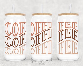 Iced Coffee Lover Cup, Coffee Tumbler, Gift for Coffee Addict, Glass Tumbler for Iced Coffee, Coffee Coffee Coffee, Gift for Birthday