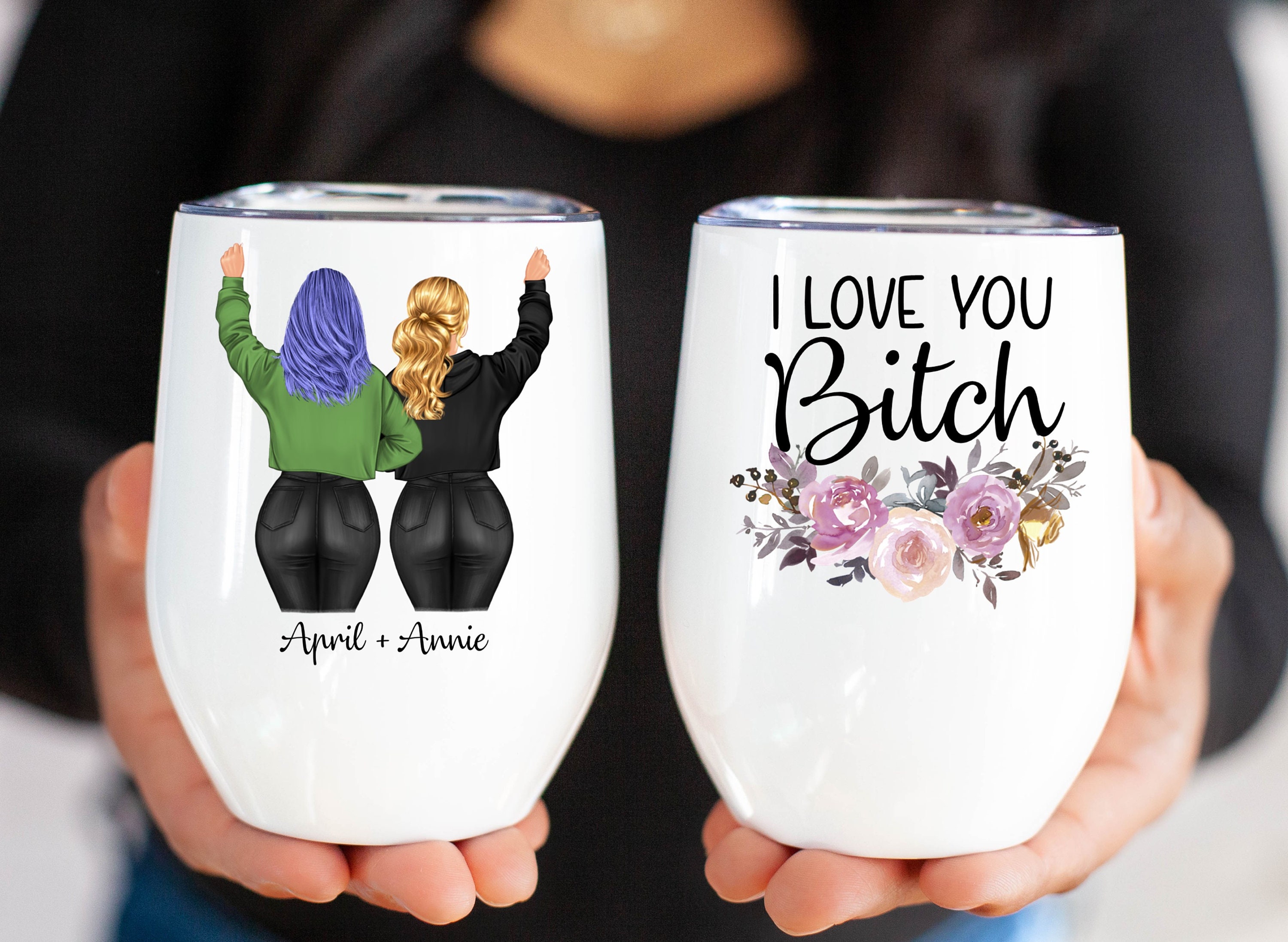 Personalized Best Friends Wine Tumbler Custom Wine Tumbler Etsy
