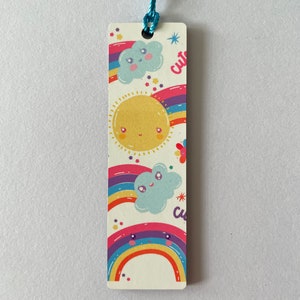 Colorful Bookmark, Sunshine and Rainbows Bookmark, Page Marker, gift for book lover, bookmark for kids, books are magical, teachers bookmark