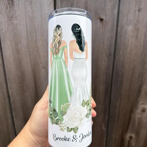 Personalized Matron of Honor Tumbler, Stainless Steel Cup with Straw, Custom Wedding Party Gift for Bridesmaids, Best Friends, Sisters