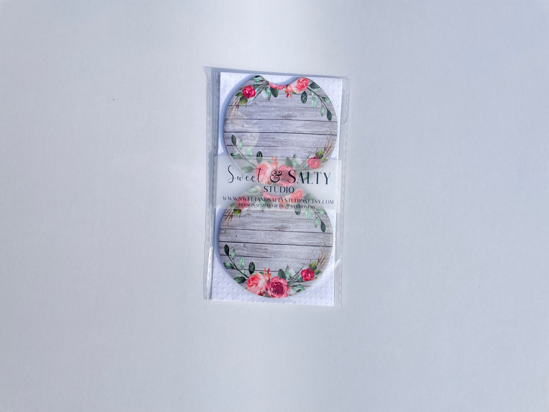 Floral Car Coaster, Car Decor, Cute Car Accessories, Drink Holder ...