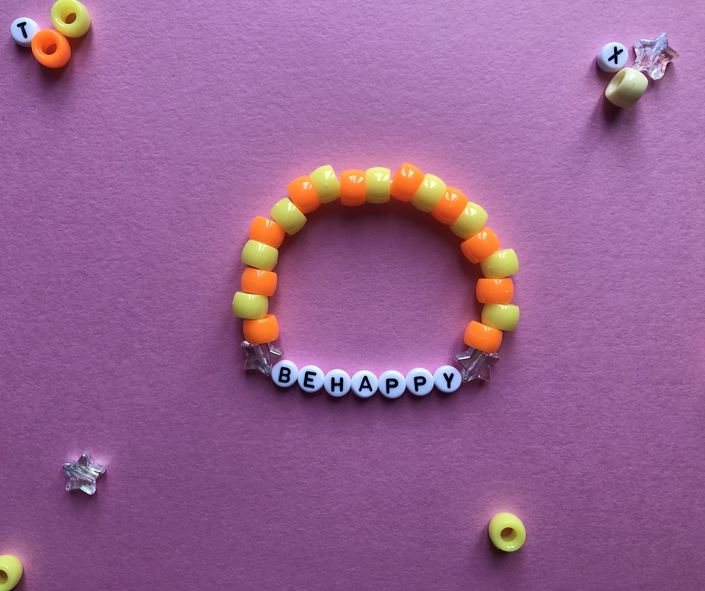 Personalised Kandi style beaded bracelet words phrases Etsy