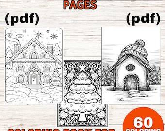 Kawaii Christmas Coloring Pages, Cute Coloring, 60 Page Kawaii Gifts, Cute Kawaii, Kawaii Anime, Kawaii Coloring, Santa, Digital Download