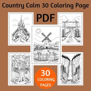 Country Calm Coloring Book – Farm Life Scenes for Relaxation | Rural Landscapes & Animals | Stress Relief for Adults And Fun for Kids