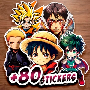 Anime Sticker Pack / One Piece, Naruto, Dragon Ball, Berserk, MHA, FMA, KNY, Snk... / Perfektes Geschenk für Kinder / Geburtstag, Weihnachten...