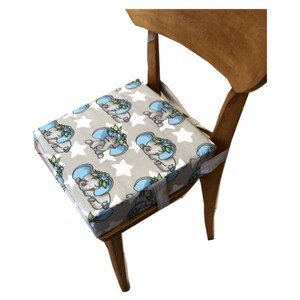 Accent chair cushion, children's booster cushion with removable cover zip closure 32x32x8cm Colors of your choice Elephant