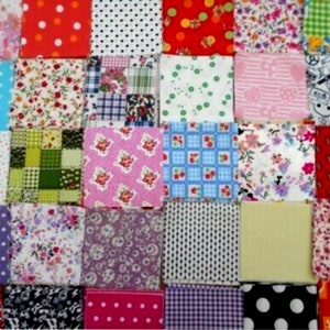 Lot 50/100 patchwork fabric coupons, scrapbooking 10x10cm, sewing, haberdashery, creation, Flower Prints